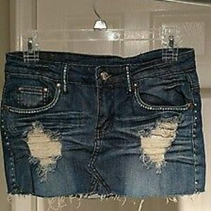 A7 turquoise Swarovski Crystal Super miniskirt. S